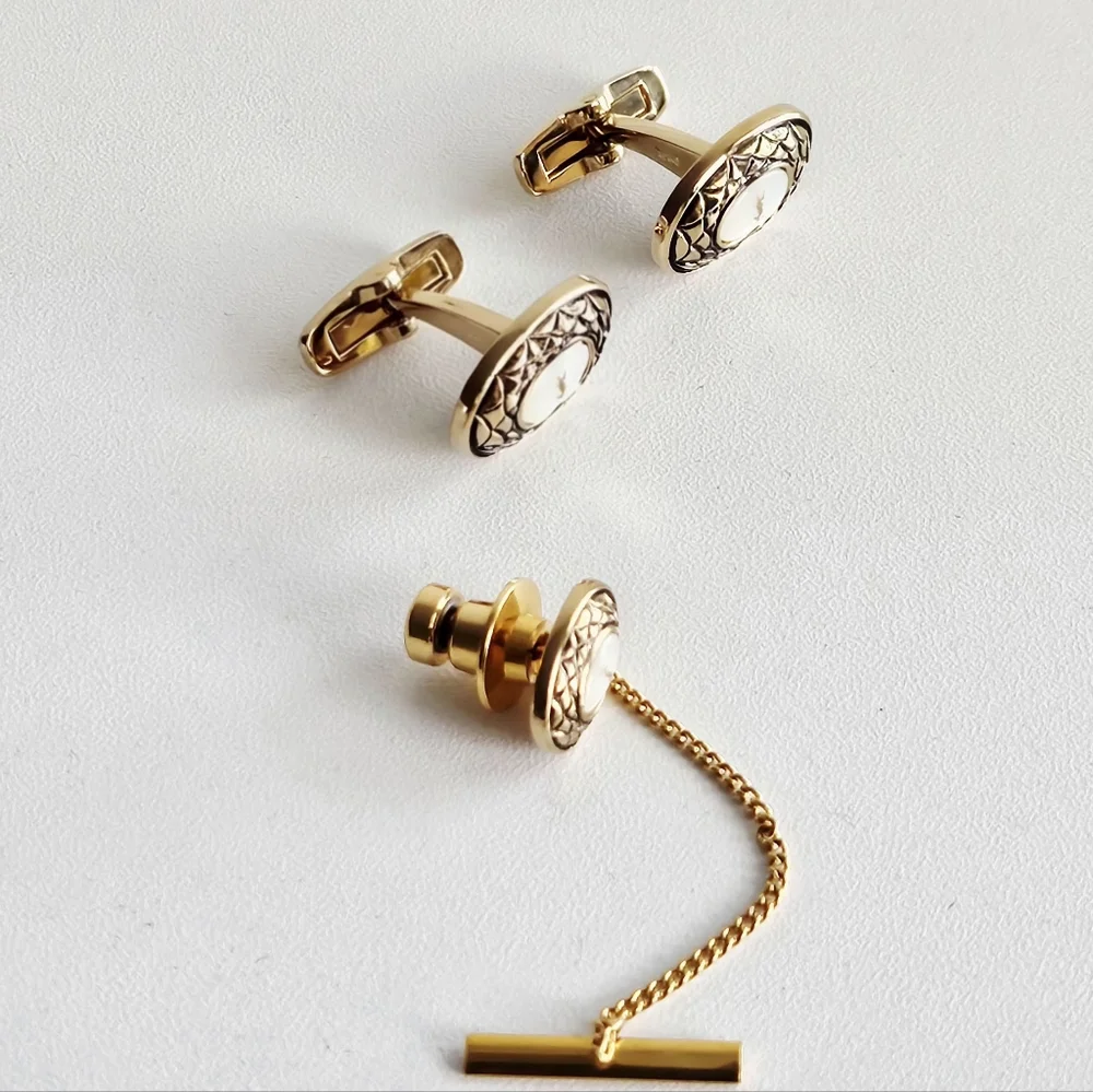 YSL Cufflinks & Tie Tack Set
